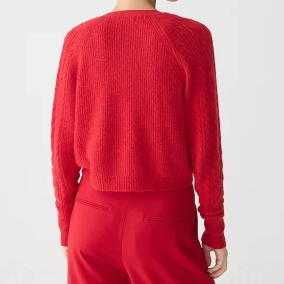 J.Crew Supersoft Cropped Cable-Knit Sweater-Tank Set in Cardinal Red Small - Picture 4 of 11